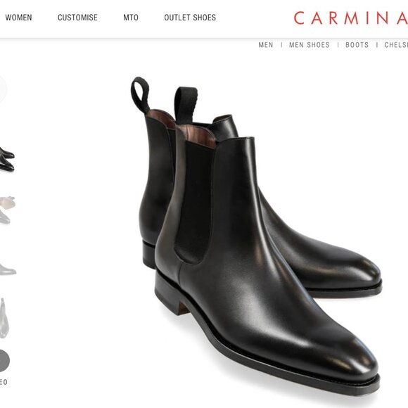 Carmina Black Chelsea Boots, Rain Last– 11UK/12US